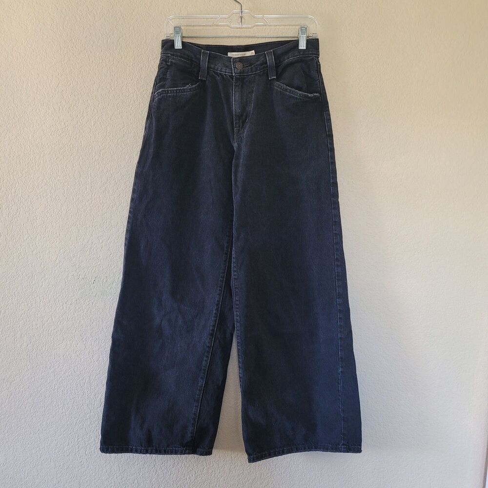 Levi’s 94 Baggy Wide Leg Jean in Over Exposure Black Mid Rise Womens Size 26